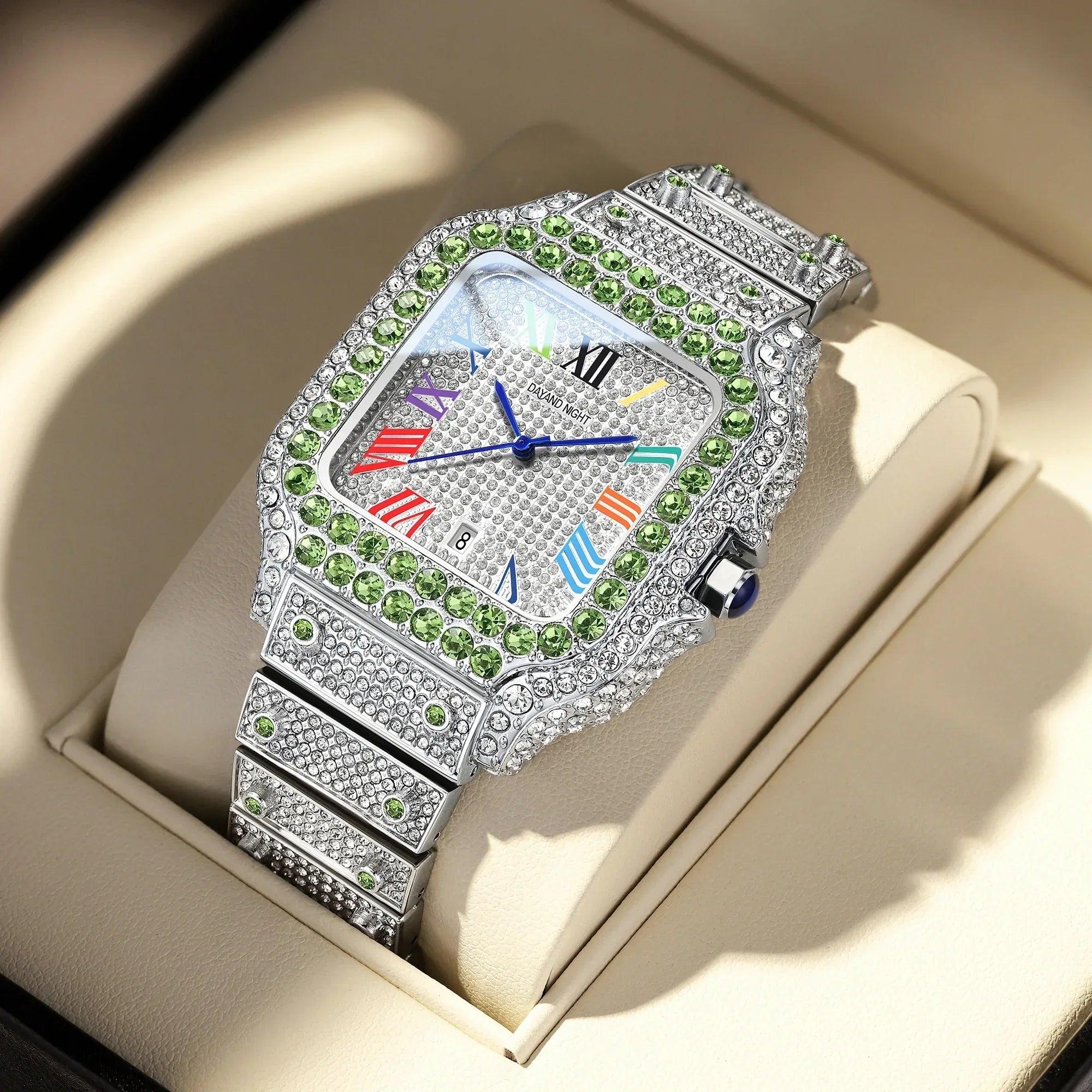 Luxury Full Moissanite Iced Out Watch | Men & Women’s Quartz Watch | Roman Numerals Party Clock | Passes Tester | Caratix - CaratixJewelry